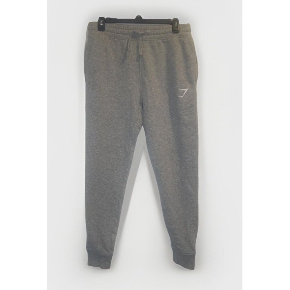 GymShark Men’s Light Gray Crest Joggers Sweatpants A1A2A Sz S